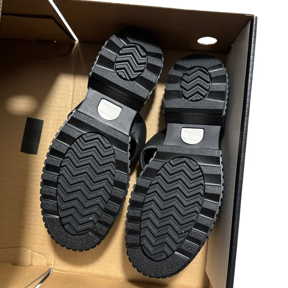 New in box Women's Sorel Black Slide Sandals Size 9.5 - Picture 7 of 10
